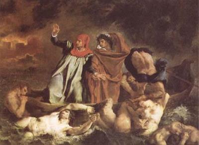 Eugene Delacroix The Bark of Dante (Dante and Virgil in Hell) (mk09) Sweden oil painting art